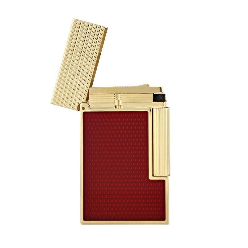 S.T. Dupont Ligne 2 Guilloche Red Lacquer & Gold Çakmak 16616