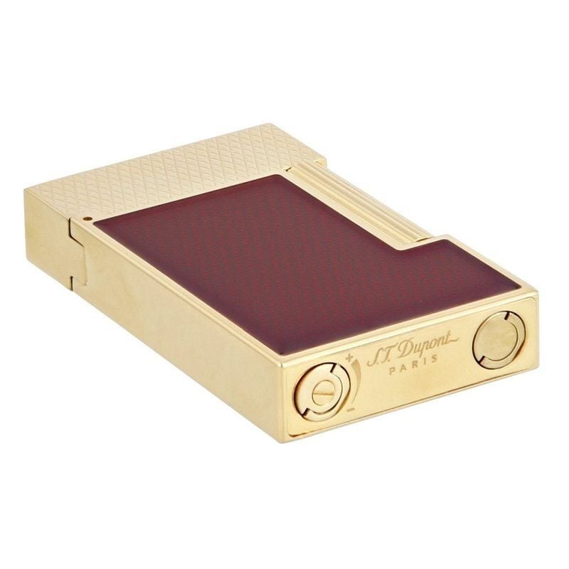 S.T. Dupont Ligne 2 Guilloche Red Lacquer & Gold Çakmak 16616