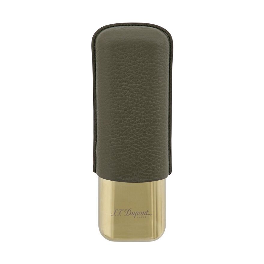 S.T. Dupont Grained Leather İkili Puro Kılıfı Khaki Yeşil 183269
