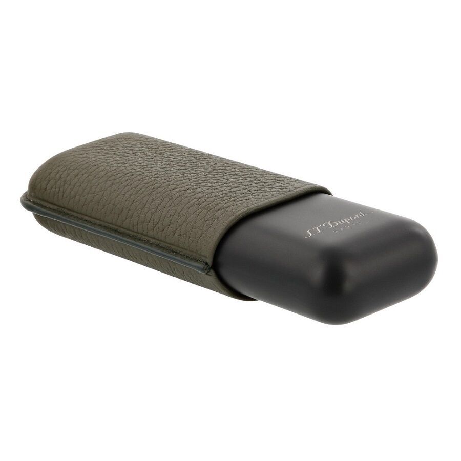 S.T. Dupont Grained Leather İkili Puro Kılıfı Khaki Yeşil 183249