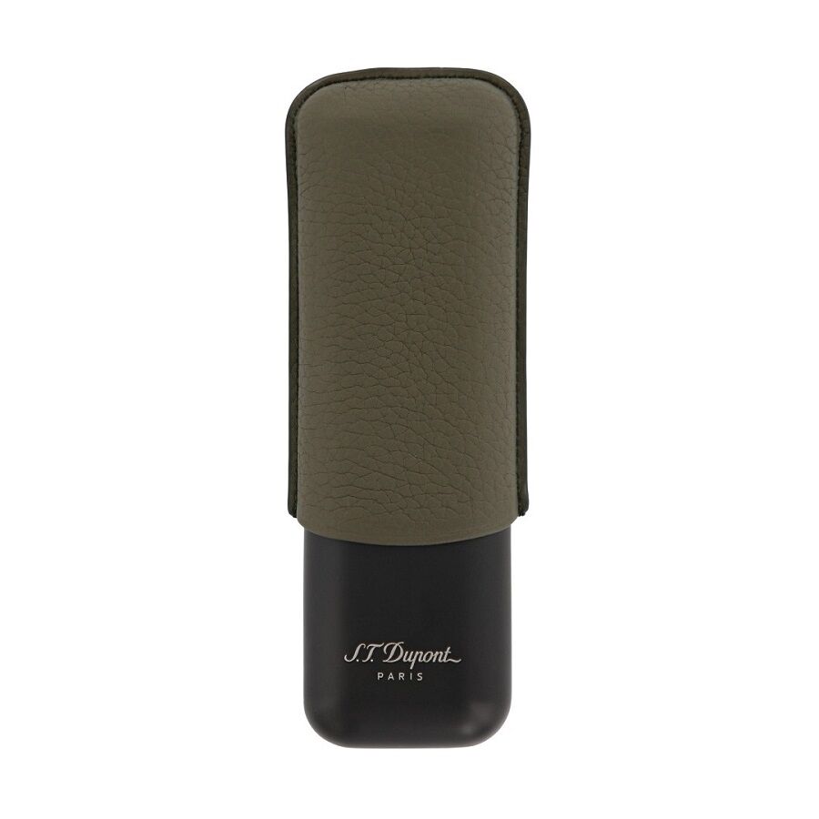 S.T. Dupont Grained Leather İkili Puro Kılıfı Khaki Yeşil 183249