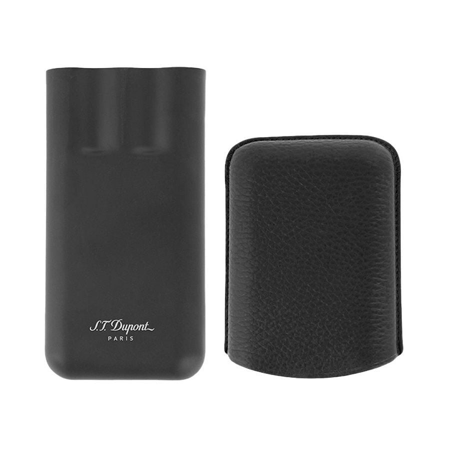 S.T. Dupont Grained Leather Üçlü Puro Kılıfı Siyah 183340