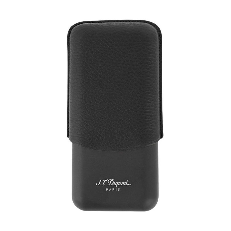 S.T. Dupont Grained Leather Üçlü Puro Kılıfı Siyah 183340