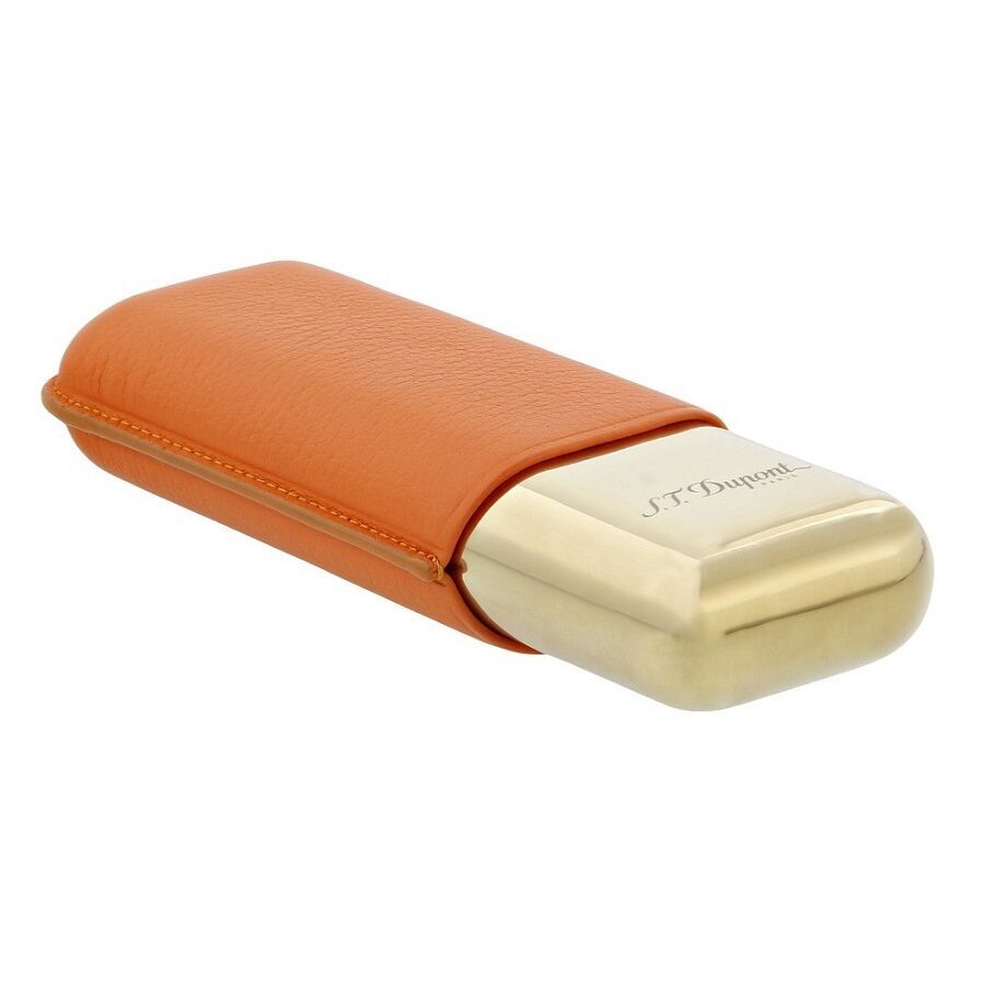 S.T. Dupont Grained Leather İkili Puro Kılıfı Turuncu 183256