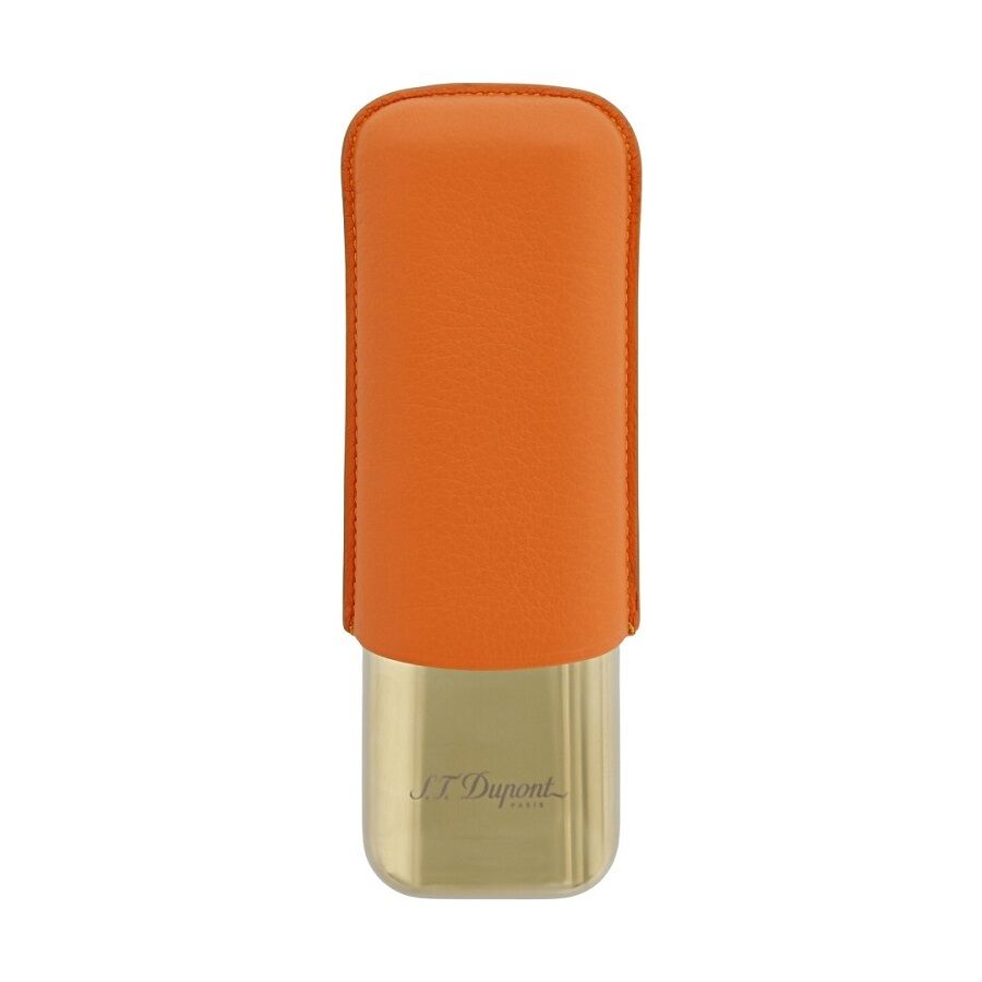 S.T. Dupont Grained Leather İkili Puro Kılıfı Turuncu 183256