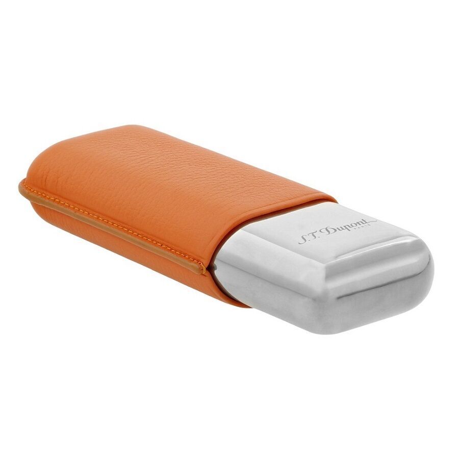 S.T. Dupont Grained Leather İkili Puro Kılıfı Turuncu 183266