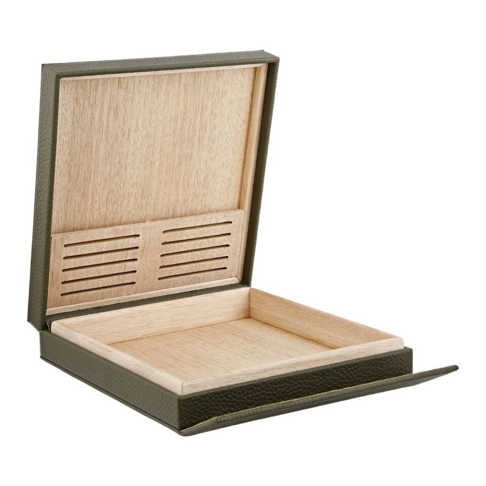 S.T. Dupont Deri Seyahat Humidoru Khaki Yeşil 1356