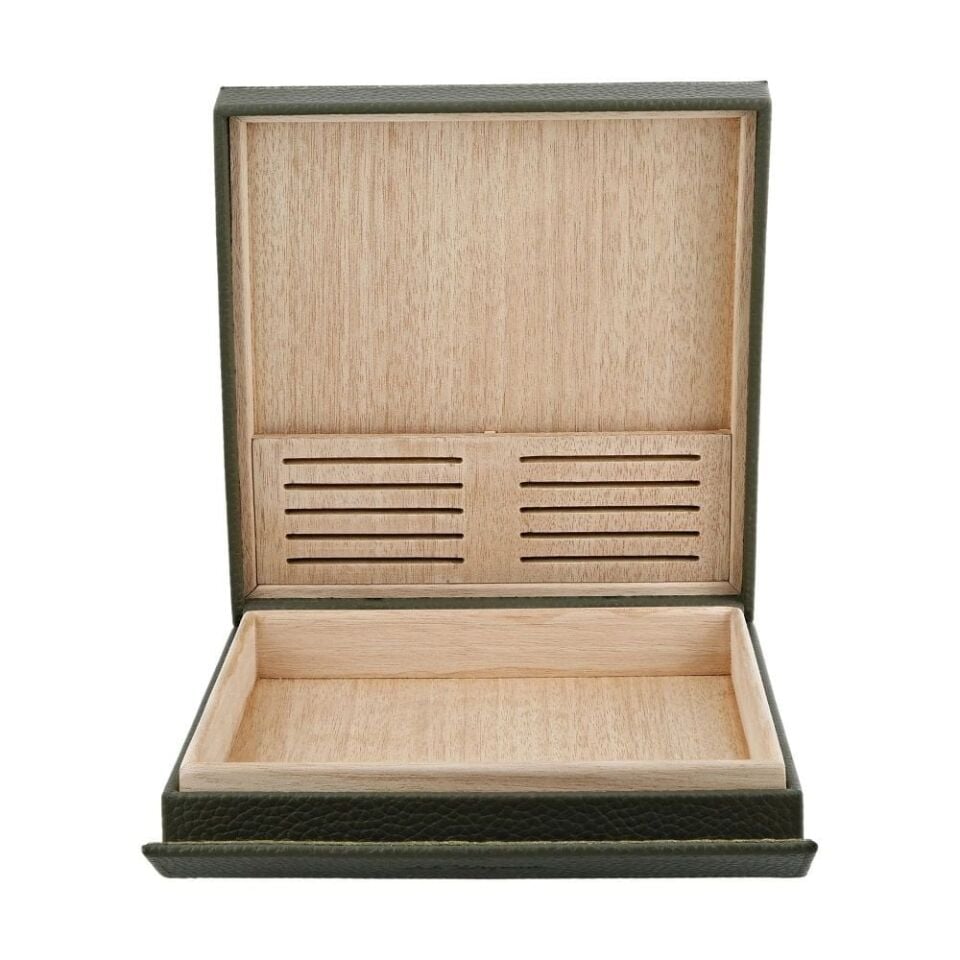 S.T. Dupont Deri Seyahat Humidoru Khaki Yeşil 1356