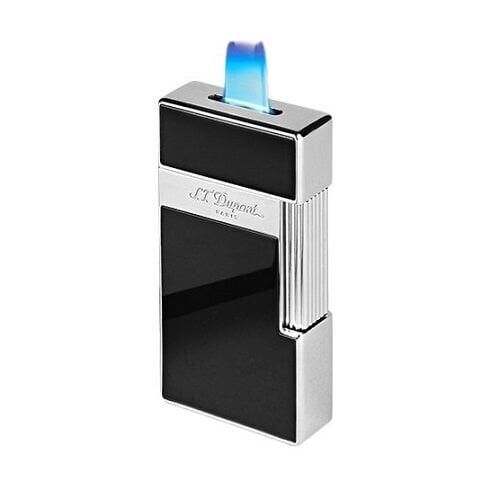 S.T. Dupont Biggy Silver & Siyah Lacquer Çakmak 25001