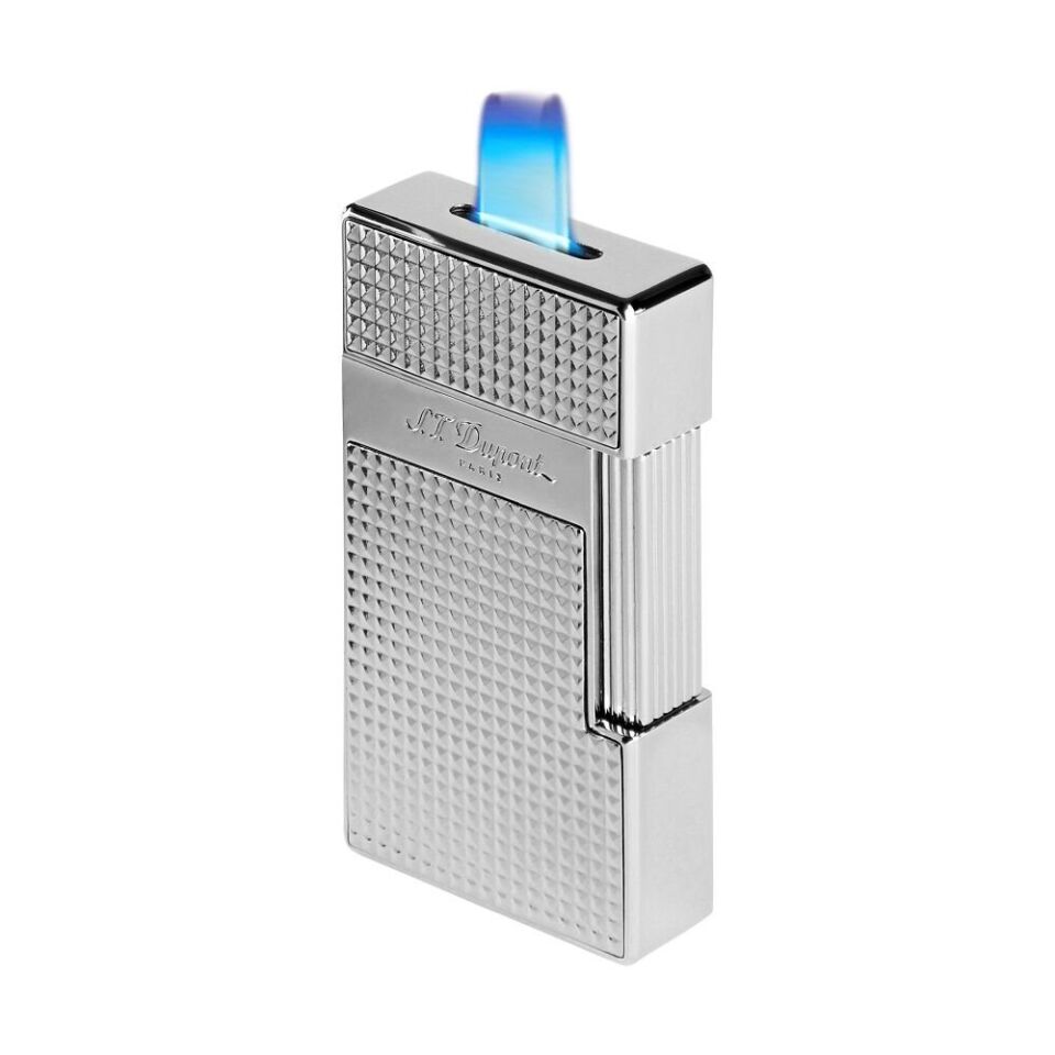 S.T. Dupont Biggy Diamond Head Silver Çakmak 25010