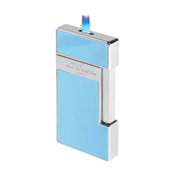 S.T. Dupont Slimmy Silver & Mavi Lacquer Çakmak 28007