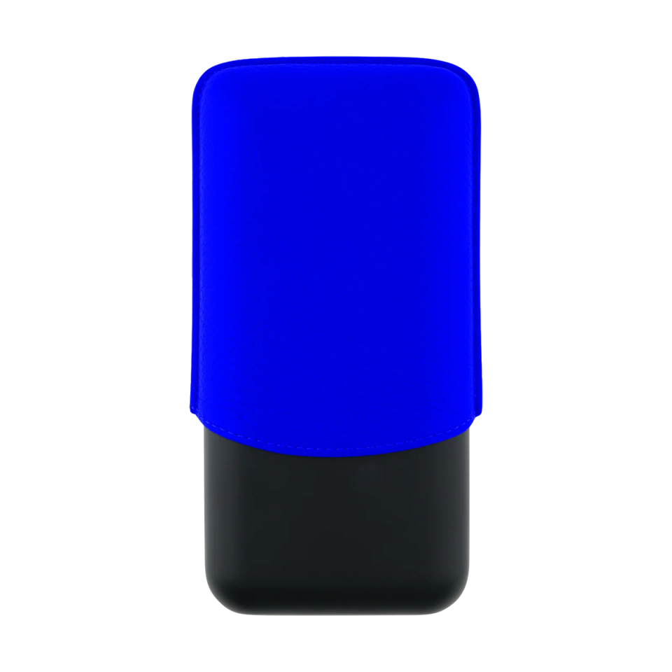 S.T. Dupont Grained Leather Üçlü Puro Kılıfı Neon Mavi 183416