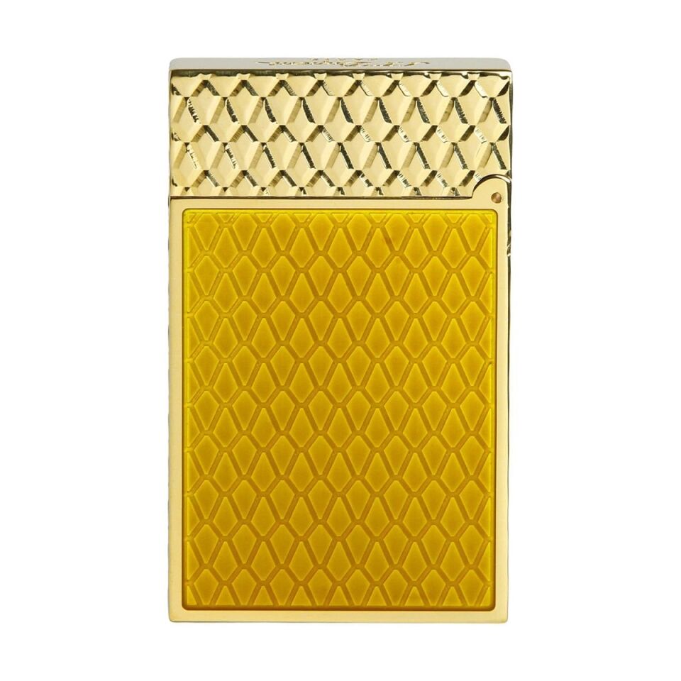 S.T. Dupont Ligne 2 Guilloche Dragon Sarı & Gold Çakmak 16630