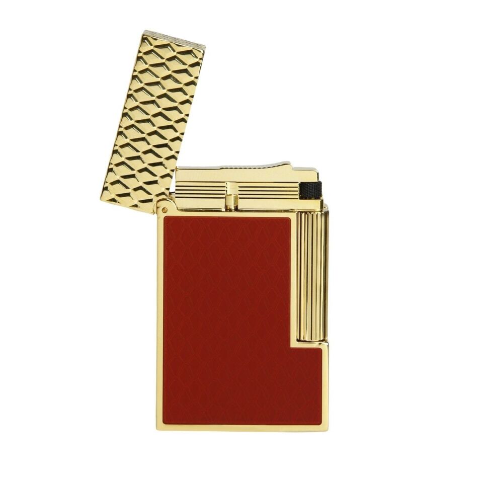 S.T. Dupont Ligne 2 Guilloche Dragon Kırmızı & Gold Çakmak 16626