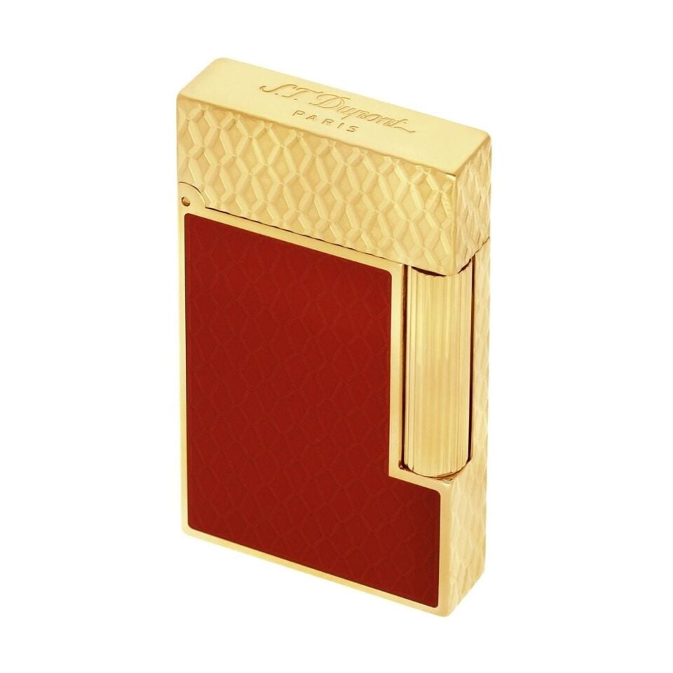 S.T. Dupont Ligne 2 Guilloche Dragon Kırmızı & Gold Çakmak 16626