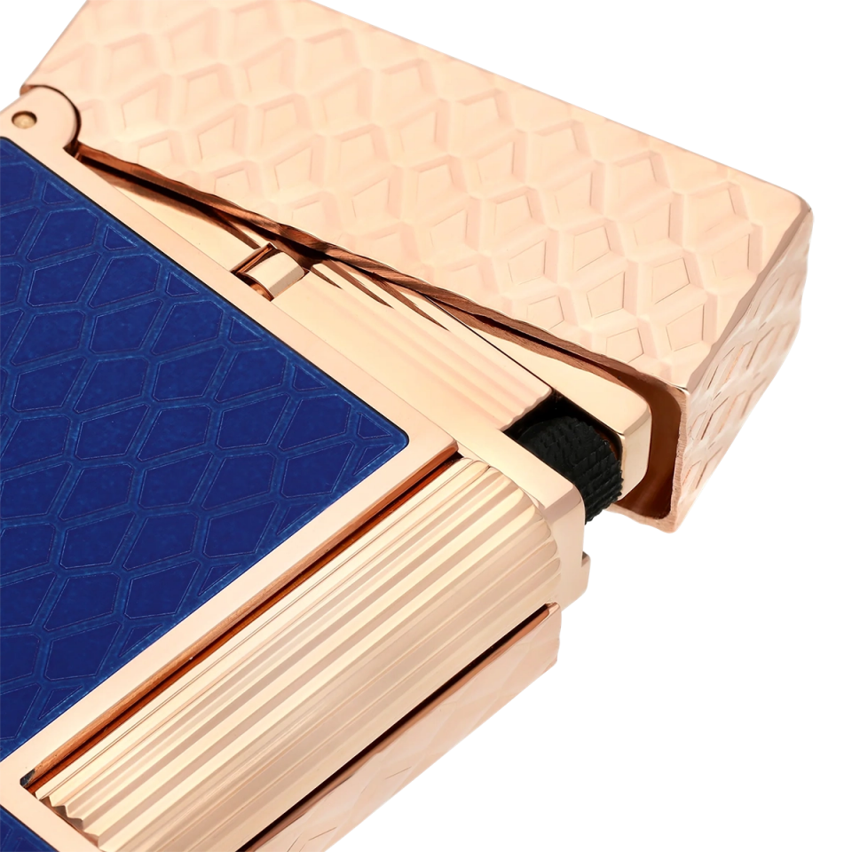 S.T. Dupont Ligne 2 Guilloche Dragon Mavi & Rose Gold Çakmak 16632