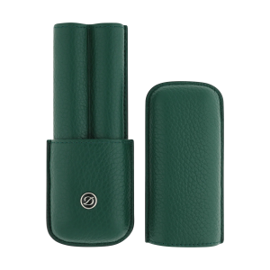 S.T. Dupont Grained Leather İkili Kalem Kılıfı Yeşil 7134