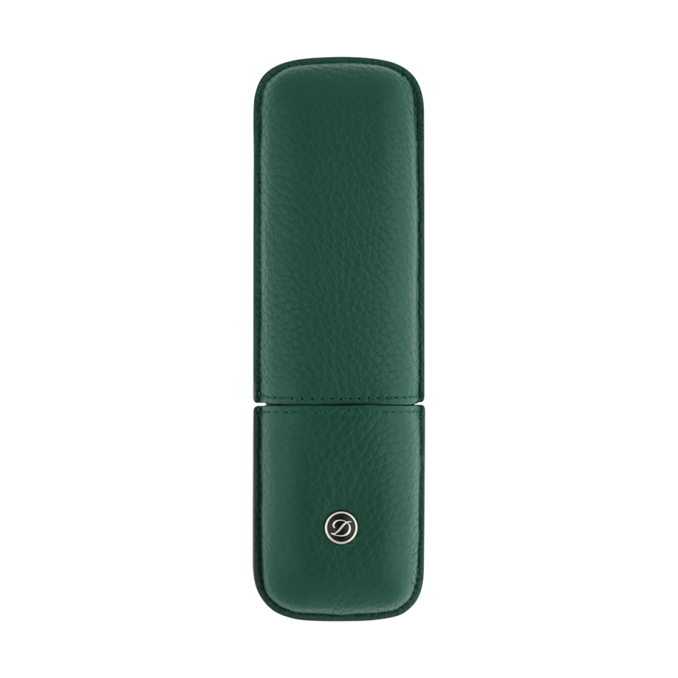 S.T. Dupont Grained Leather İkili Kalem Kılıfı Yeşil 7134