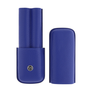 S.T. Dupont Grained Leather İkili Kalem Kılıfı Mavi 7132