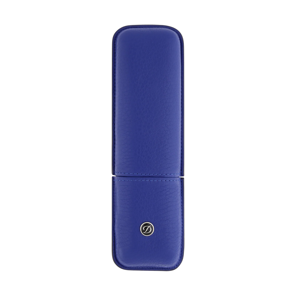 S.T. Dupont Grained Leather İkili Kalem Kılıfı Mavi 7132