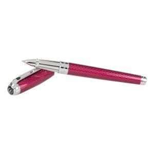 S.T. Dupont Ligne D Guilloche Pembe & Silver Roller Kalem 412112