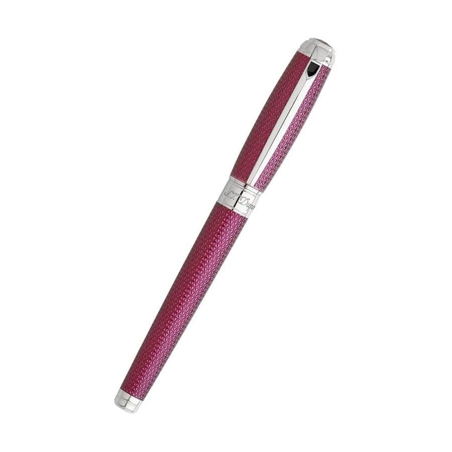 S.T. Dupont Ligne D Guilloche Pembe & Silver Roller Kalem 412112