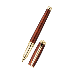 S.T. Dupont Ligne D Guilloche Amber & Gold Roller Kalem 412111