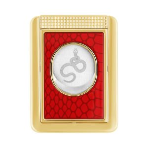 デコピンS.T. Dupont 金メッキライター オリジナルボックス付き S.T. Dupontデュポン L1 ガスライター 金メッキ 格子模様 小型