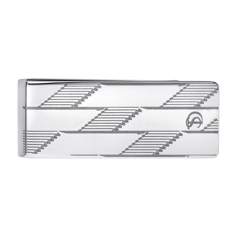 S.T. Dupont Monogram 1872 Silver Para Klipsi 3543