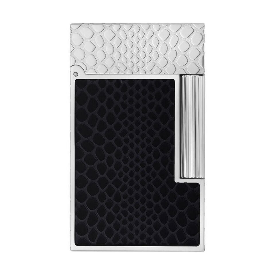 S.T. Dupont Ligne 2 Snake Siyah Lacquer & Silver Çakmak C16079