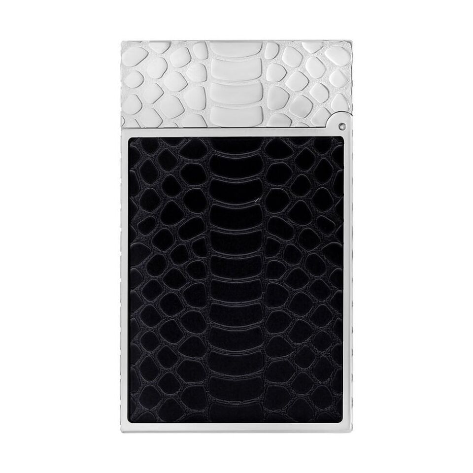 S.T. Dupont Ligne 2 Snake Siyah Lacquer & Silver Çakmak C16079