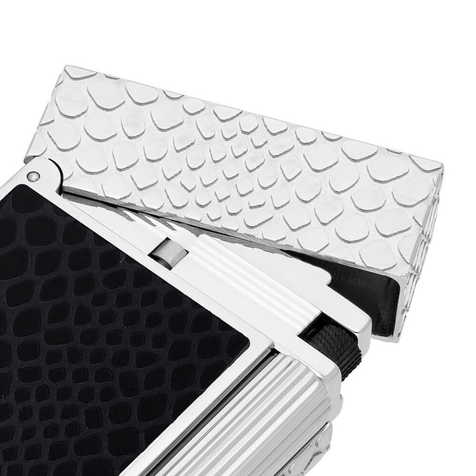 S.T. Dupont Ligne 2 Snake Siyah Lacquer & Silver Çakmak C16079