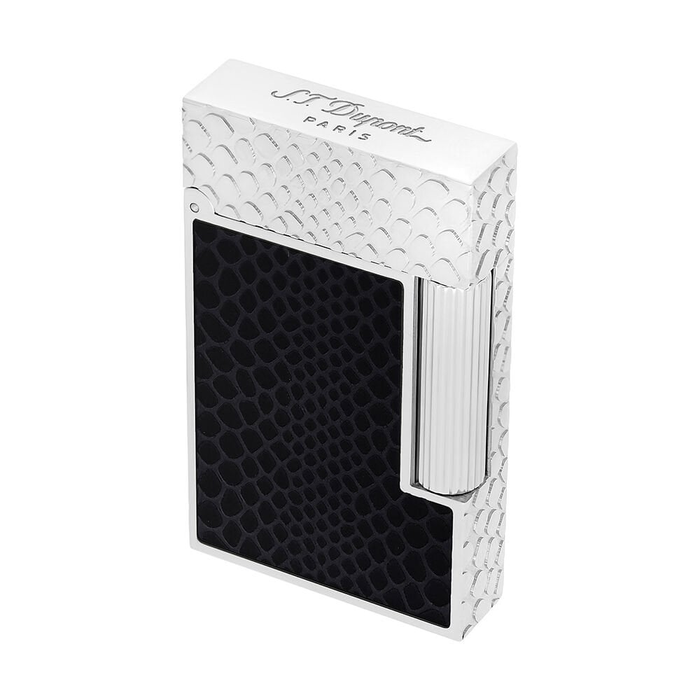 S.T. Dupont Ligne 2 Snake Siyah Lacquer & Silver Çakmak C16079