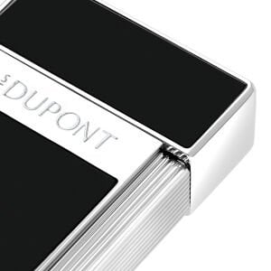S.T. Dupont Biggy Silver & Siyah Lacquer Çakmak 25221
