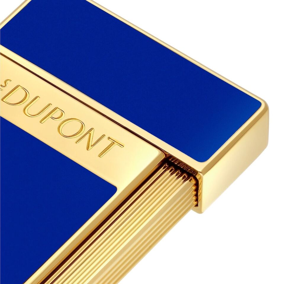 S.T. Dupont Biggy Gold & Mavi Lacquer Çakmak 25225