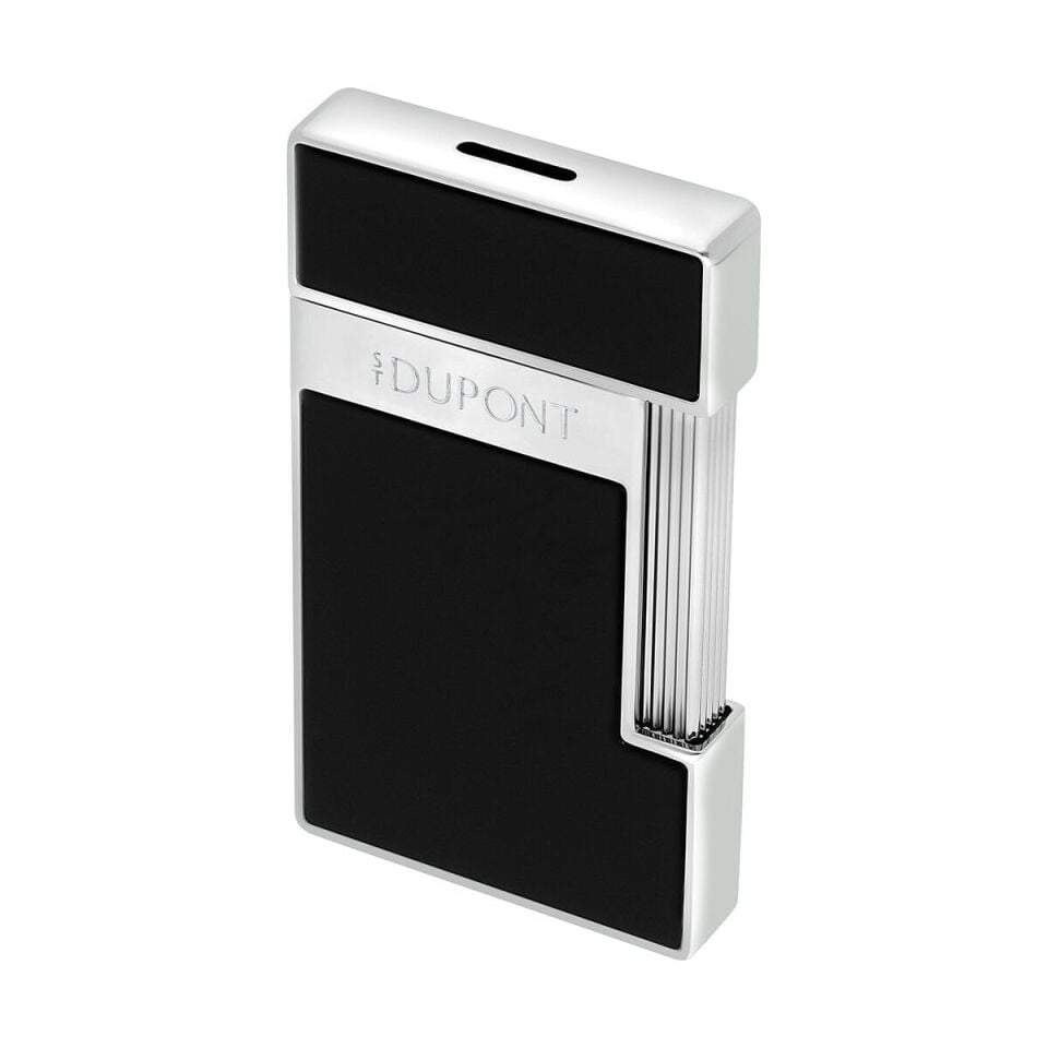 S.T. Dupont Slimmy Silver & Siyah Lacquer Çakmak 28221