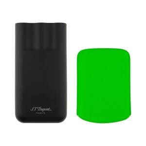 S.T. Dupont Grained Leather Üçlü Puro Kılıfı Neon Yeşil 183417