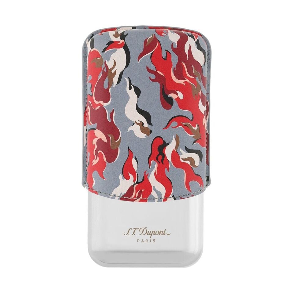 S.T. Dupont Üçlü Puro Kılıfı Kamuflaj Kırmızı 183451