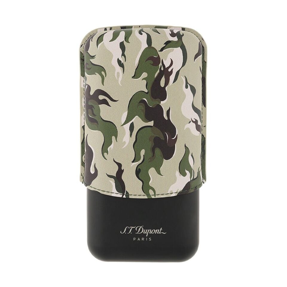 S.T. Dupont Üçlü Puro Kılıfı Kamuflaj Yeşil 183450