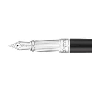 S.T. Dupont Ligne D Silver & Siyah Lacquer Dolma Kalem 410100