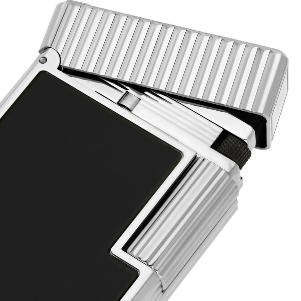 S.T. Dupont Ligne 1 Siyah Lacquer & Silver Çakmak C14121