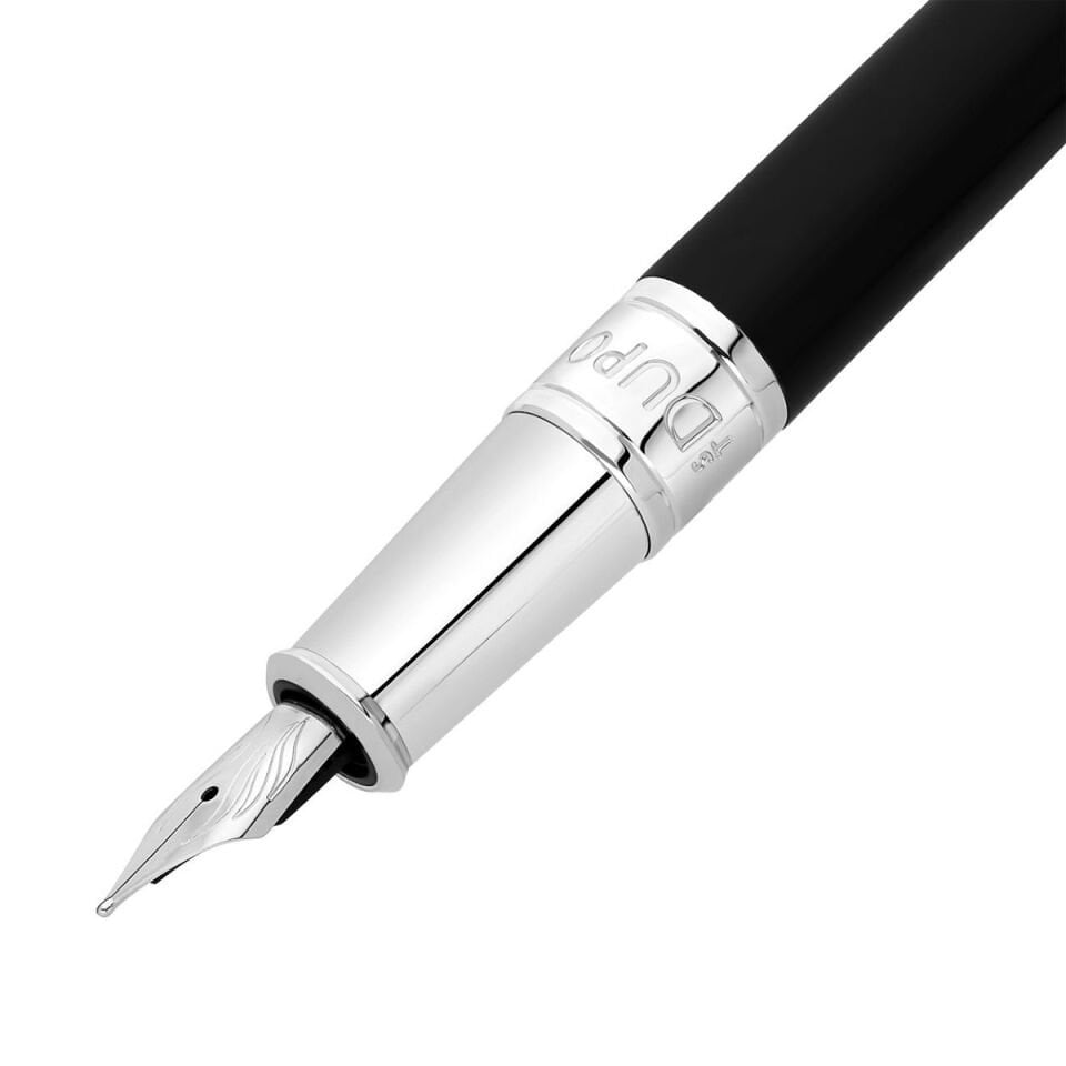 S.T. Dupont Initial Silver & Siyah Lacquer Dolma Kalem 270201