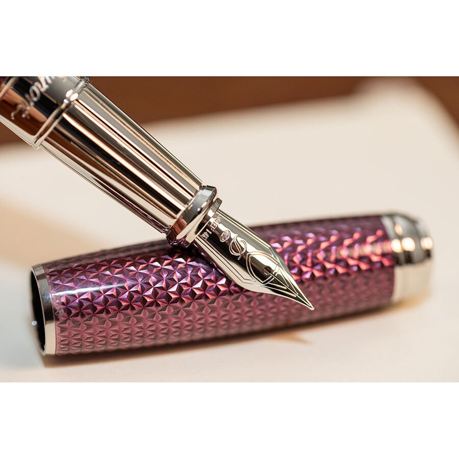 S.T. Dupont Ligne D Guilloche Pembe & Silver Dolma Kalem 410112